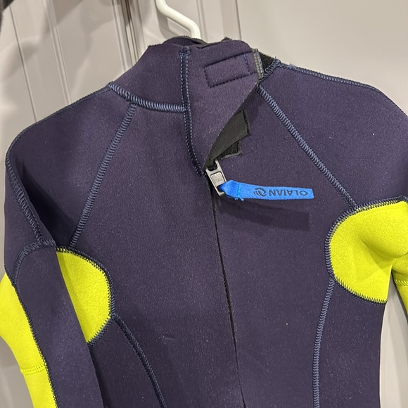 Kids' Surfing Wetsuit 4/3 Neoprene - 100 CW Blue Green - Picture 12 of 16